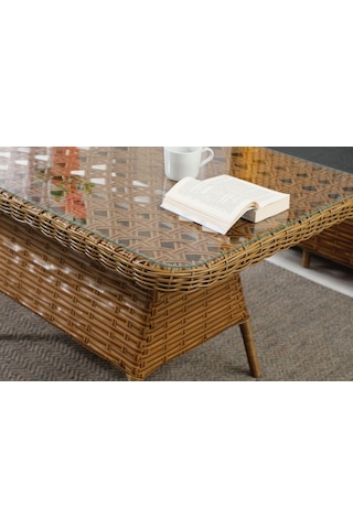 Lüks Rattan Oturma Ve Yemek Seti 7 Kişilik - Bahçe/balkon Kahverengi