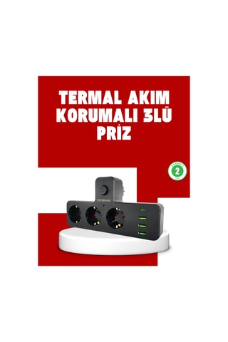 Trendlia 7 Portlu Çoklu Priz Usb Ve Type-c Girişli Akıllı Güç Ünitesi Çok Renklı 0 - 2 M