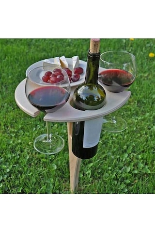 Novahub Ahşap Çim Katlanır Şarap Rafı Takılmış Şarap Rafı Açık Piknik Şarap Rafı Katlanır Masa, Boyut:20 Cm, Küçük Ve Pratik Çok Renkli