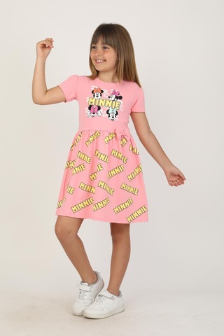 New Kids Baskılı Kız Çocuk Elbise-90746 Pembe
