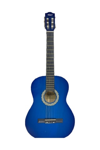 Klasik Gitar Tam Boy 4/4 Düz Mavi Sap Ayarlı Üst Kalite