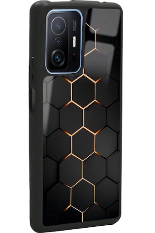 Xiaomi Mi 11t Pro Yellow Carbon Tasarımlı Glossy Telefon Kılıfı Çok Renkli