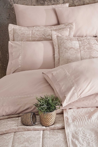 Elart Çeyiz Paketi 10 Parça Yatak Örtüsü+nevresim Takımı+battaniye Nüans Ekru