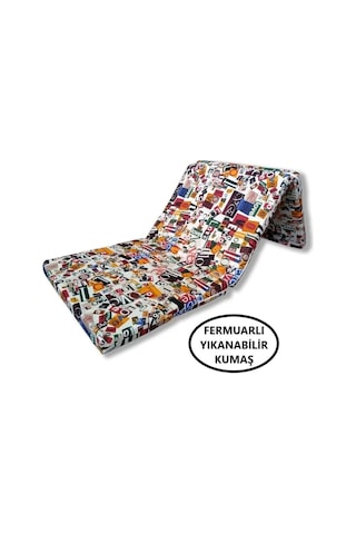 Lüks Katlanır Yatak 70x180x6 Cm Sünger Love Desen