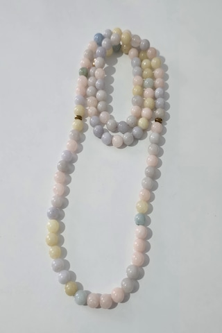8 Mm Morganit 99 Lu Kolye, Bileklik, Tespih Çok renkli