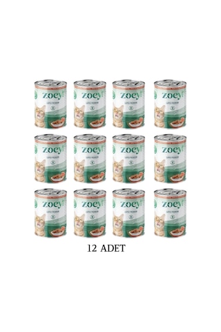 Zoey Somon Sterilised Kısırlaştırılmış Yetişkin Kedi Konserve Maması 12 x 400 G