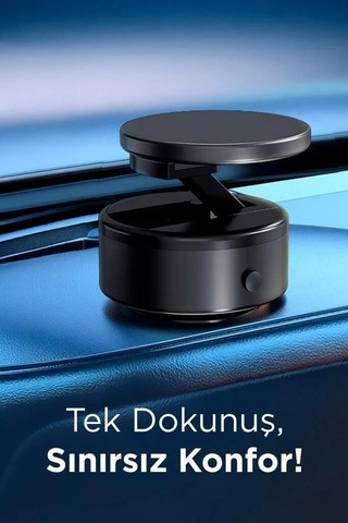 Ofis Gereci Araç İçi Pratik Aparat X10q Siyah Manyetik Adsorpsiyon Vakumlu Telefon Tutucu