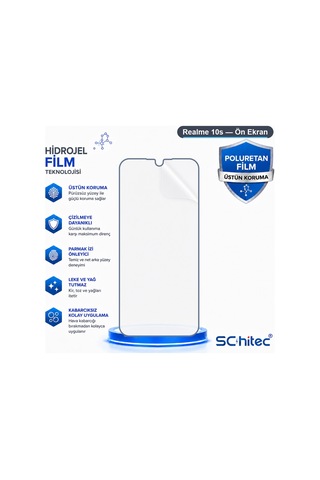Realme 10s Uyumlu Ön Yüzey Nano Şeffaf Hidrojel Ekran Koruyucu 75866843