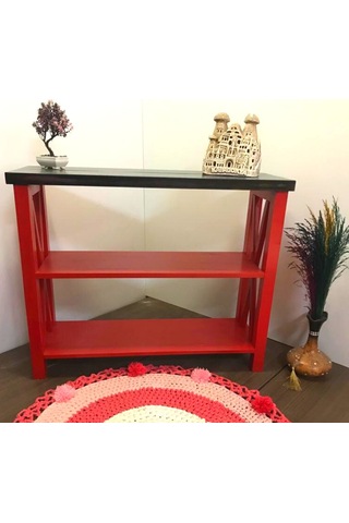 Roys Ahşap 80 Cm Kırmızı Siyah Masif Dresuar Siyah