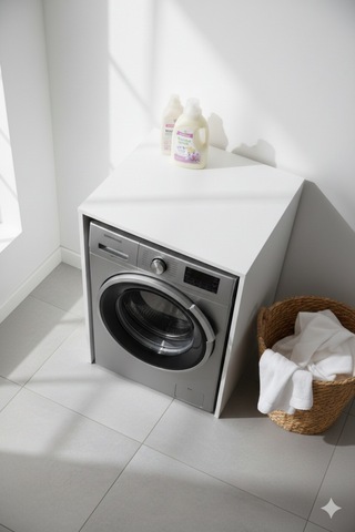 Aden Çamaşır Ve Kurutma Makine Dolabı,banyo Mobilyası Beyaz