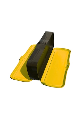 Plastik Çift Bölmeli Fonksiyonel Kalemlik Kalem Kutusu Sarı