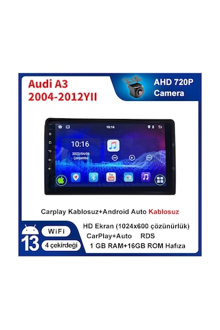 Audi A3 2004-2012yıl 2gb Ram 32gb Hafıza Android Carplay Araç Mul