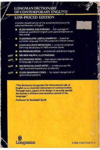 Longman Dictionary Of Contemporary English İngilizceden-ingilizceye Low - Prıced Edition