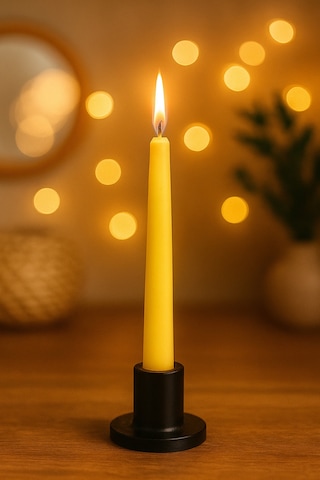 Şamdanlıklı Renkli Mum Sarı