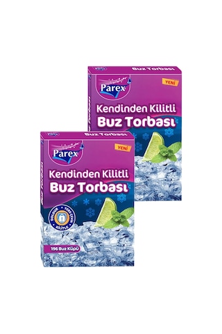 Kendinden Kilitli Buz Torbası 196 Buz Küpü İkili Set
