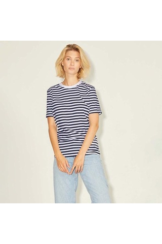 Jjxx Anna Ss Reg Every Stripe Kadın Beyaz Tişört