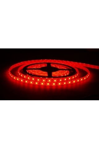 12 Volt 3 Çipli 5050 Dış Mekan IP65 Kırmızı Şerit Led M/60 Led 5 Metre