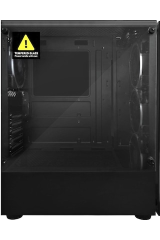 Gamecase Tropicano 8307 4X120 Mm Rainbow Fanlı Oyuncu Bilgisayar Kasası Siyah