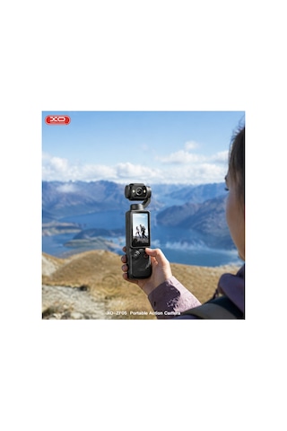 Zf05 11 Saat Çekim Süreli 2.5k/4k Taşınabilir Vlog Aksiyon Kamerası - Hd, 1.9 İnç Ekran Siyah