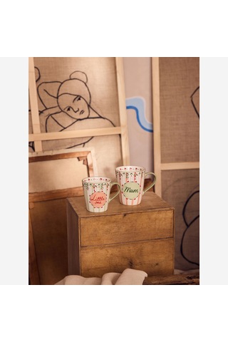 Yeşil Porselen Kupa Seti 260 Ml- 375 Ml
