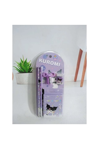 Sanrio Kuromi Cinnamoroll Kuromi Kırtasiye Seti 12 Parça Kuromi Kırtasiye Seti Mor