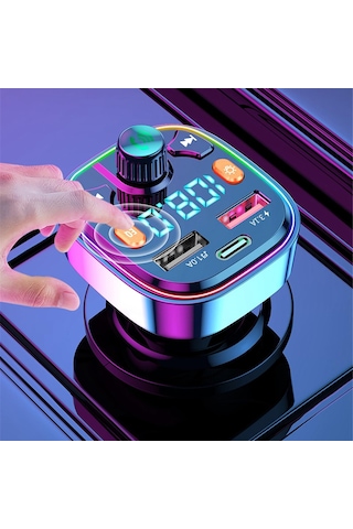 Suntek Bluetooth Fm Verici Hızlı Şarj Desteği Usb Disk Pd 2