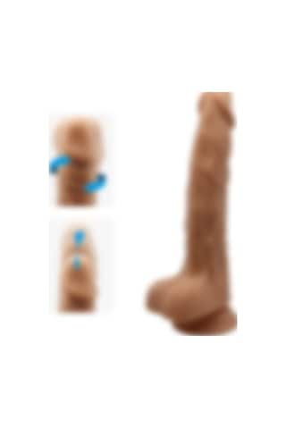 Odins Shop USB Şarjlı 20 CM Oynar Başlı İleri Geri Hareketli Titreşimli Dildo