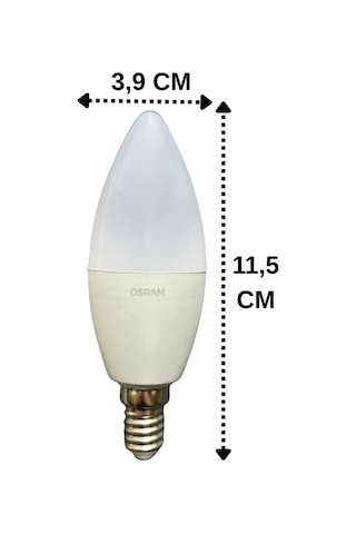 5 Adet Ledvance 7,5w Beyaz Işık 6500k E14 Duylu İnce Duy Led Ampul