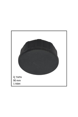 Plastik İç Tapa, Yuvarlak, 90 Mm Siyah