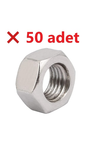 Paslanmaz Krom Somun. M10. 50 Adet. 10mm.