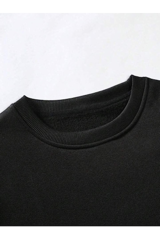 Seda Unisex Kadın/erkek Yılbaşı Temalı Sweatshirt SIYAH