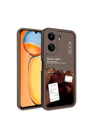 Xiaomi Mi 13t Pro Kılıf Kamera Korumalı Baskılı Arka Yüzey Zore Klas Kapak Siyah