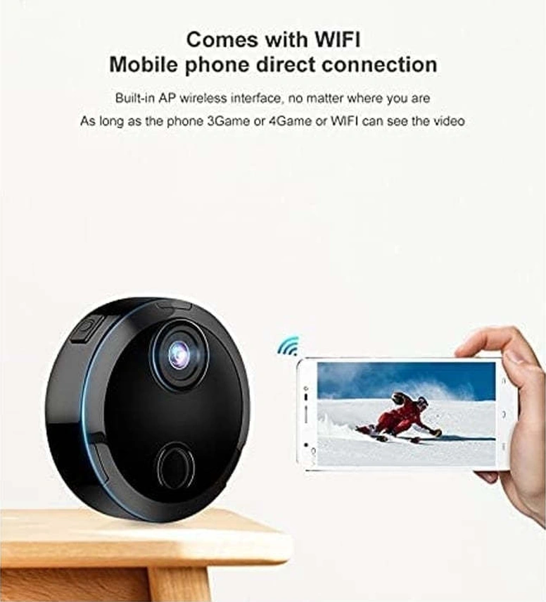 Yuntech01 1080p Hd Gizli Wifi Kameralı - Akıllı Hareket Algılama, Gece Görüşü Ve Canlı Video Kaydı Fonksiyonlu Siyah Mini İzleme Kamerası
