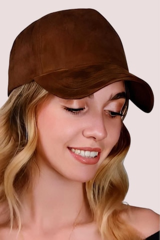 Unisex Vegan Süet Şapka Kahverengi