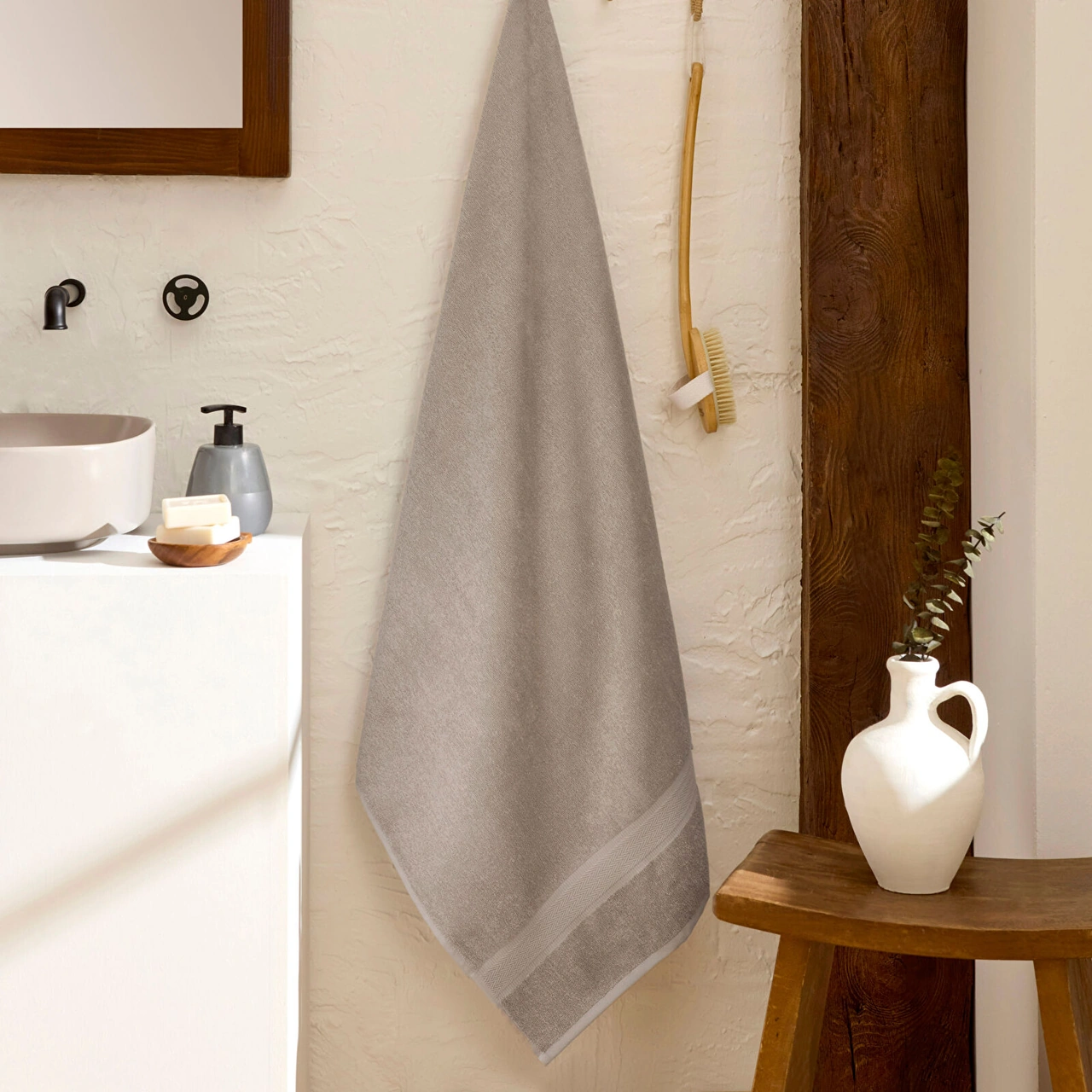 Karaca Home Artisan %100 Pamuk Clove Banyo Havlusu Gri 80x150 Cm Gri
