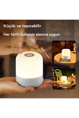 Şarj Atmosfer Gece Lambası Üç Renkli Aydınlatma 3 Renk Şarj Edilebilir