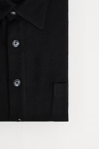 Erkek Big Size Büyük Beden Oduncu Tek Cepli Kareli Siyah Kışlık Gömlek-32215 Siyah