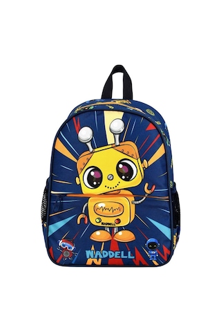 Waddell Lisansli Robot Desenli Lacivert Anaokulu Kres Okul Oncesi Cocuk Sirt Cantasi