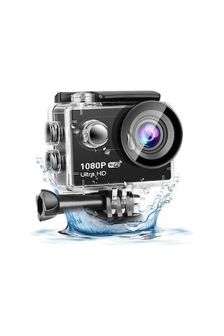 Ulzyvf 12mp Su Geçirmez Spor Kamera 30m 1080p Hd Geniş Açı Aksiyon Kamera Siyah Siyah