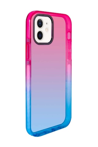 Apple Uyumlu iPhone 12 Uyumlu Zore Renkli Punto Kılıf-pembe-mavi Pembe-Mavi -