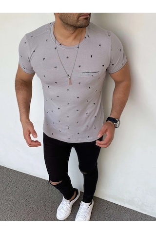 Modefendi Slim Fit Triko Tshırt Kahverengi