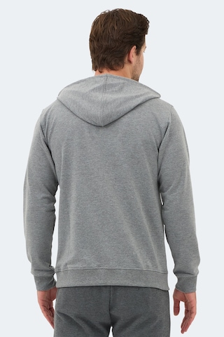Slazenger Ozzy In Erkek Kanguru Cepli Kapüşonlu Gri Sweatshırt Gri