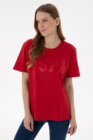 U.S. Polo Assn. Kadın Kırmızı Bisiklet Yaka Basic Tişört 50300850-VR171