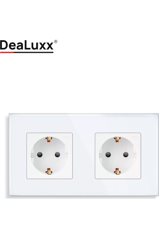 Dealuxx Cam Çerçeveli Beyaz İki Kollupri Priz. 193877877