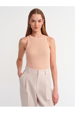 Dilvin Bisiklet Yaka Triko Atlet Şeftali