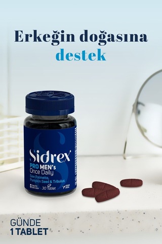 Sidrex Pro Men's Once Daily Cüce Palmiye Ekstresi İçeren Takviye Edici Gıda 30 Tablet