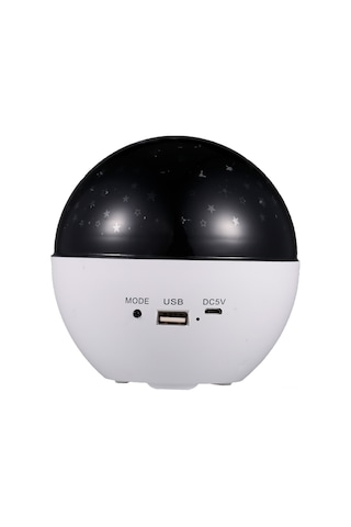 Konesam Usb Şarjlı 2'li 1 Bluetooth Hoparlörlü Yıldız Gökyüzü Projektör Işığı Rgb Renkler, 5 Saat Çalışma Süresi