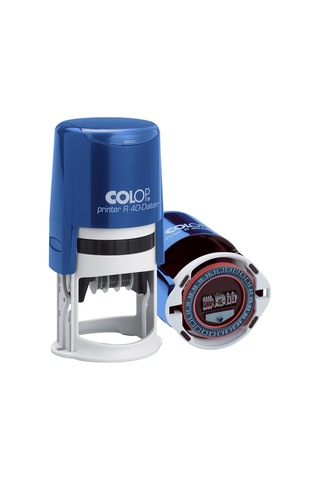 Colop R40 Tarih Kaşe En Mavi Kasa Mavi/kırmızı Keçe - 40mm Renksiz