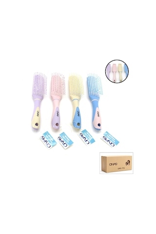 Onas Ons-779 Mix 4 Renk Gövde Tarak Saç Fırçası Çift Renk Pls.sap Renkli Top Uç Fırça - 12'li Paket Diğer