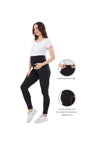 Luvmabelly Myra8200 Toparlayıcı Mevsimlik Beli Ayarlanabilir Hamile Tayt-siyah